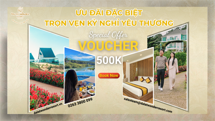 🎉 ƯU ĐÃI ĐẶC BIỆT – TRỌN VẸN KỲ NGHỈ YÊU THƯƠNG TẠI DALAT WONDER RESORT 🌿